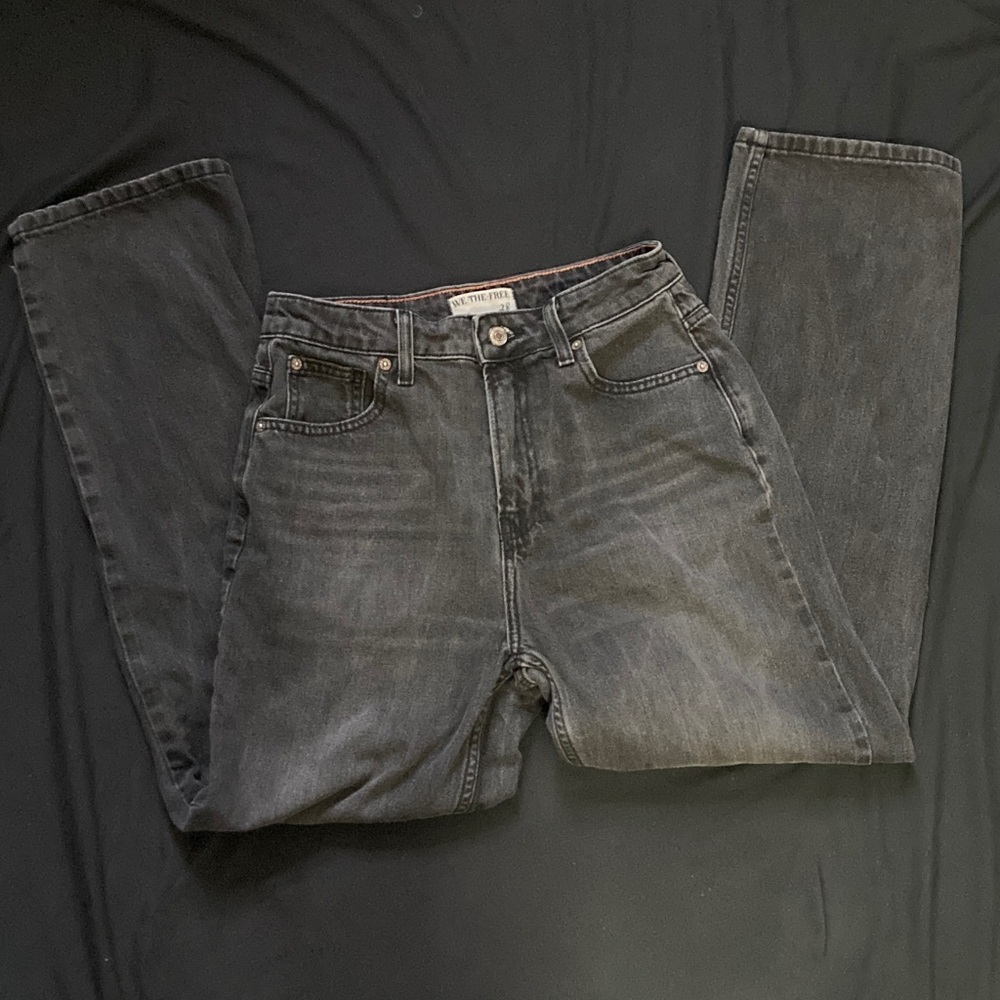 We The Free The Pacifica High Rise Slim Straight Leg Jeans Washed Black Size 28